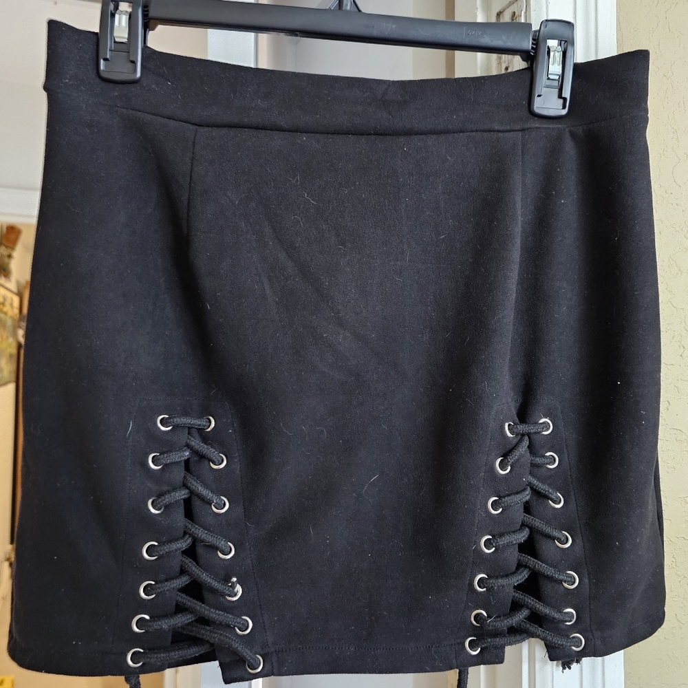 High waist bodycon faux suede mini skirt